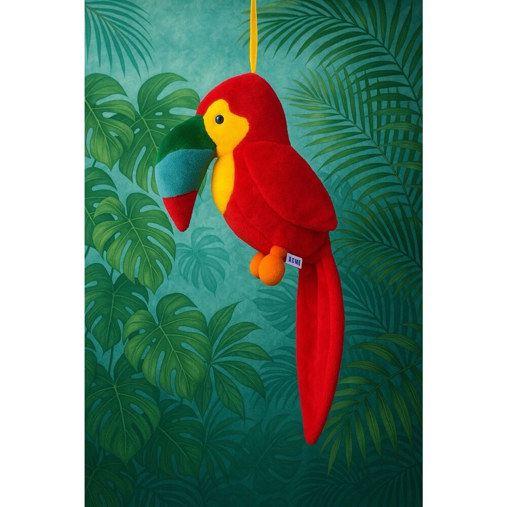 Vintage ACME 30” Plush Hanging Parrot Tropical Bird Carnival Prize Toy Preowned - Picture 2 of 7